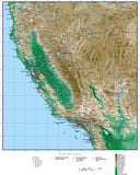 California Map with Contour Background
