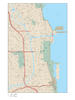 Chicago IL Map - City Center - 15 square miles - with Local Streets