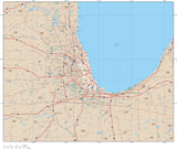 Chicago  IL Map (Chicagoland) with Arterial and Major Road Network