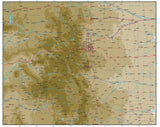 Colorado Map with Contour Background