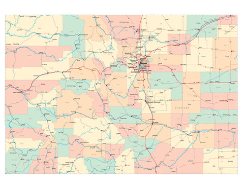 Colorado State Map - Multi-Color Style - Fit Together Series