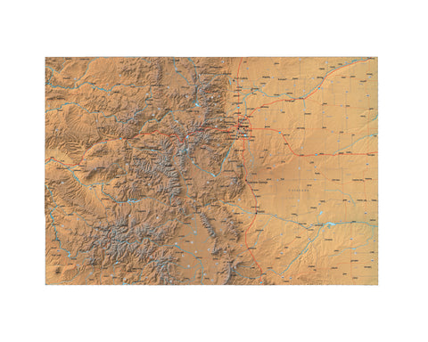 Colorado Map - Cut Out Style - Fit Together Series Plus Terrain