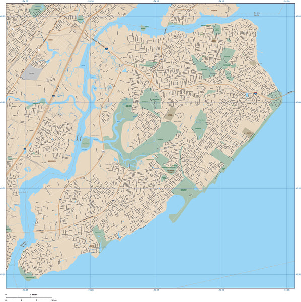 その他 Flashmaps New York New York City, New York ZIP Codes Map