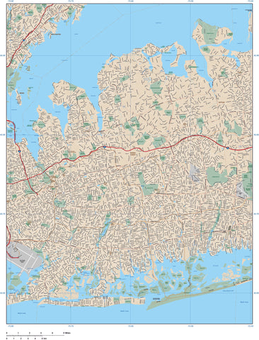 Nassau County, NY Map - with Local Streets