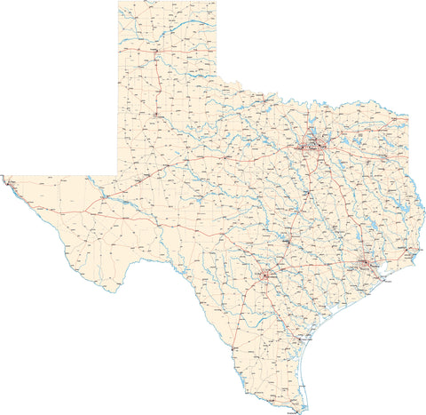 Texas State Map - Cut Out Style - Fit Together Series