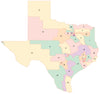 Digital Texas Maps with Congressional Districts