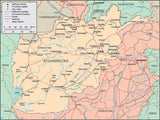 Digital Afghanistan map in Adobe Illustrator vector format