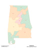 Digital Alabama Map with 2022 and 2024 Congressional Districts