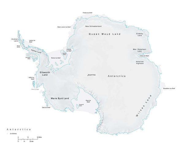 Antarctica Terrain map in Adobe Illustrator vector format and more  ANTARC-542840