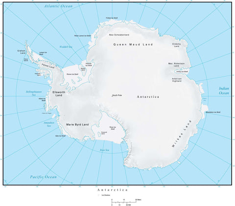 Antarctica Terrain map in Adobe Illustrator vector format and more ANTARC-952829