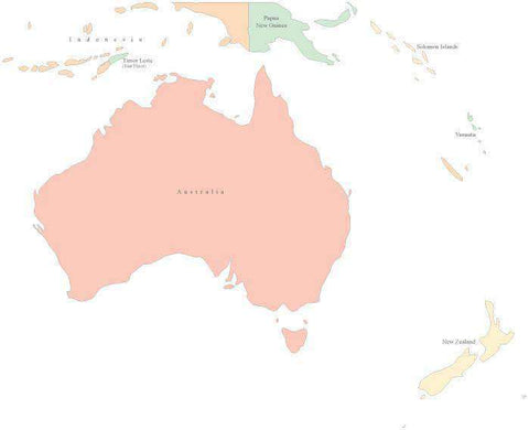 Australia Multi-Color Map