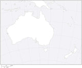 Australia Black & White Blank Outline Map