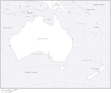 Digital Australia Map - Black & White