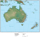 Australia Terrain map in Adobe Illustrator vector format with Photoshop terrain image AUS-XX-952782