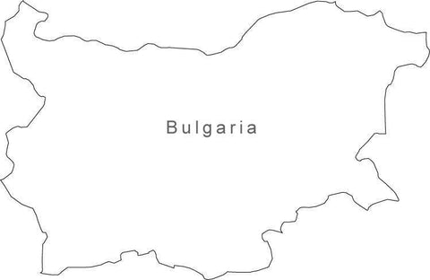 Digital Black & White Bulgaria map in Adobe Illustrator EPS vector format