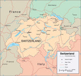 Digital Switzerland map in Adobe Illustrator vector format
