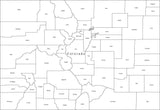 Digital CO Map with Counties - Black & White