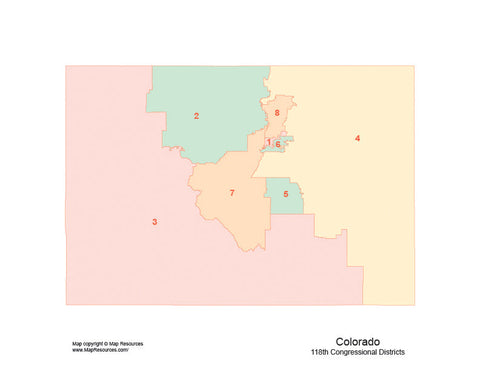 Digital Colorado Map with 2022 Congressional Districts