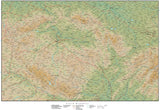 Digital Poster Size Czech Republic Terrain map in Adobe Illustrator vector format with Terrain CZE-XX-165375