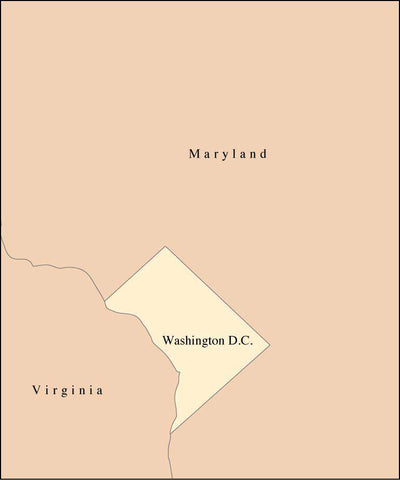 Multi Color Washington, DC Map