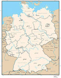 Germany Map with States and State Capitals