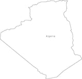 Digital Black & White Algeria map in Adobe Illustrator EPS vector format