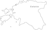 Digital Black & White Estonia map in Adobe Illustrator EPS vector format