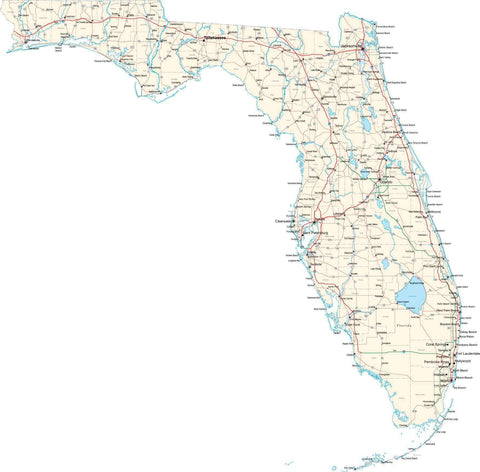 Florida State Map - Cut Out Style - Fit Together Series