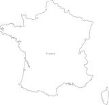 Digital Black & White France map in Adobe Illustrator EPS vector format