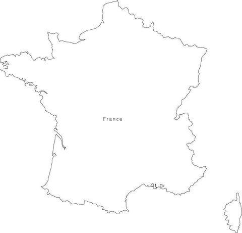 Digital Black & White France map in Adobe Illustrator EPS vector format