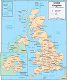 Digital United Kingdom map in Adobe Illustrator vector format