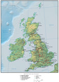 Digital United Kingdom Terrain map in Adobe Illustrator vector format with Terrain GBR-XX-955096