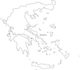 Digital Black & White Greece map in Adobe Illustrator EPS vector format