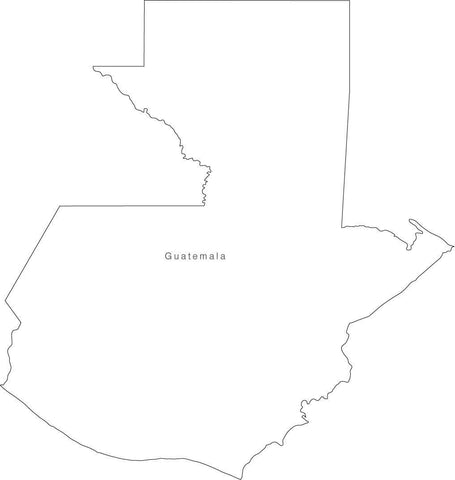 Digital Black & White Guatemala map in Adobe Illustrator EPS vector format