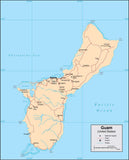 Digital Guam map in Adobe Illustrator vector format