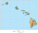 Digital Hawaii Terrain map in Adobe Illustrator vector format with Terrain HI-USA-942220