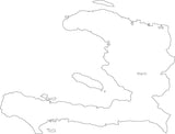 Digital Black & White Haiti map in Adobe Illustrator EPS vector format