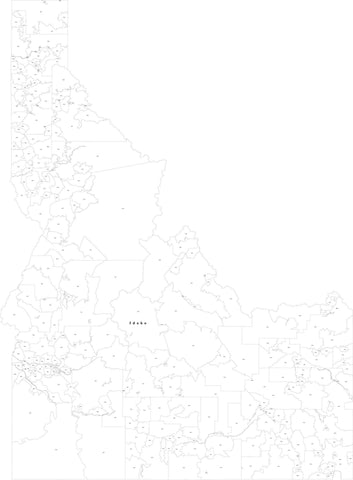 Idaho Map with 5 Digit Zip Codes