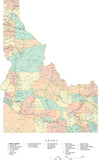 Detailed Idaho Cut-Out Style Digital Map with Counties, Cities, Highways, and more