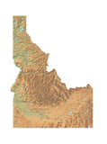 Digital Idaho map in Fit Together style with Terrain ID-USA-852121
