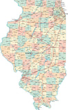 Illinois State Map - Multi-Color Style - Fit Together Series