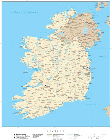 Ireland Map - High Detail