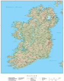 Digital Poster Size Ireland Terrain map in Adobe Illustrator vector format with Terrain IRL-XX-395353