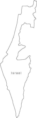 Digital Black & White Israel map in Adobe Illustrator EPS vector format