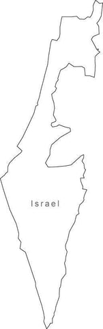 Digital Black & White Israel map in Adobe Illustrator EPS vector format