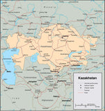 Digital Kazakhstan map in Adobe Illustrator vector format