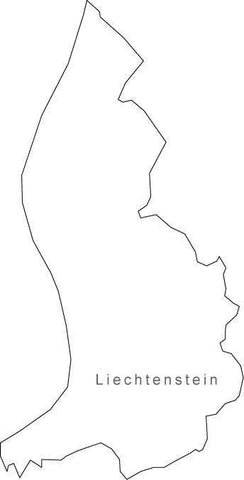 Digital Black & White Liechtenstein map in Adobe Illustrator EPS vector format