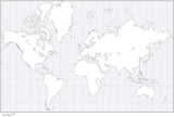 Digital World Blank Outline Map - Europe Center - Black & White