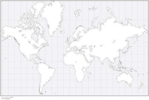 Digital World Blank Outline Map - Europe Center - Black & White