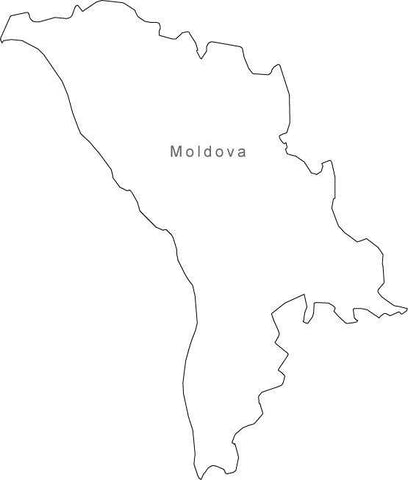 Digital Black & White Moldova map in Adobe Illustrator EPS vector format